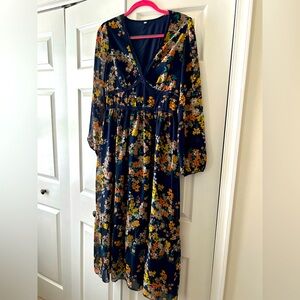 Long sleeve floral maxi dress